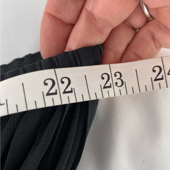 F21 black pleated beaded belt strapless wide leg jumpsuit, L - Picture 7 of 13